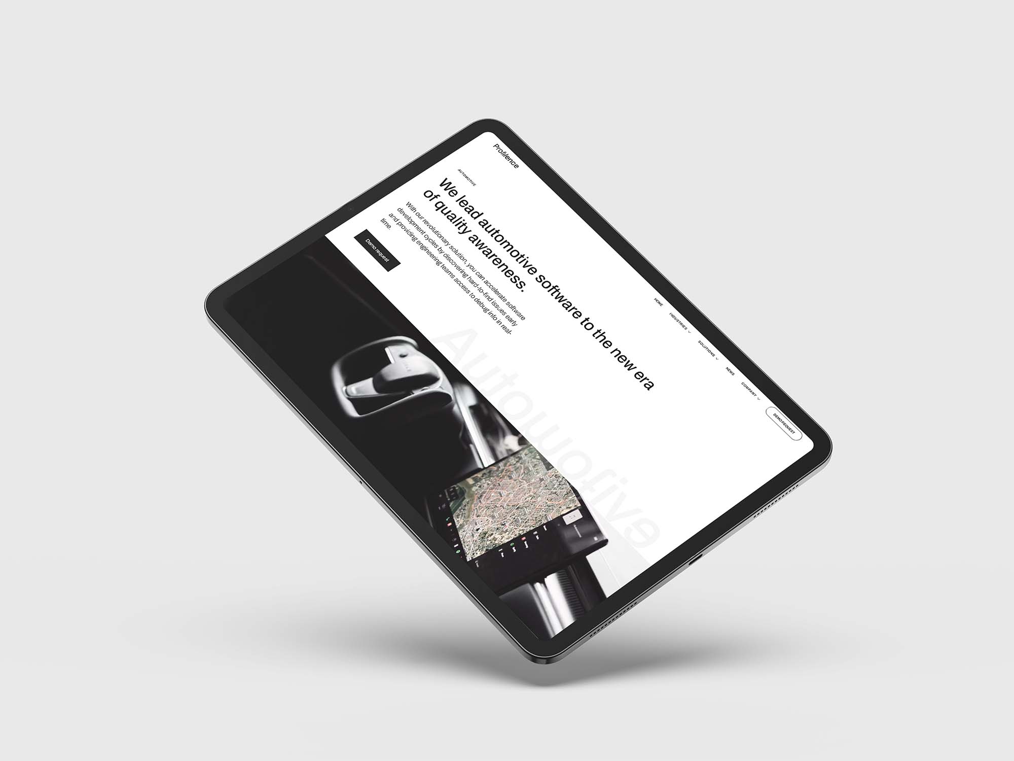 Profilencen verkkosivun mock-up.